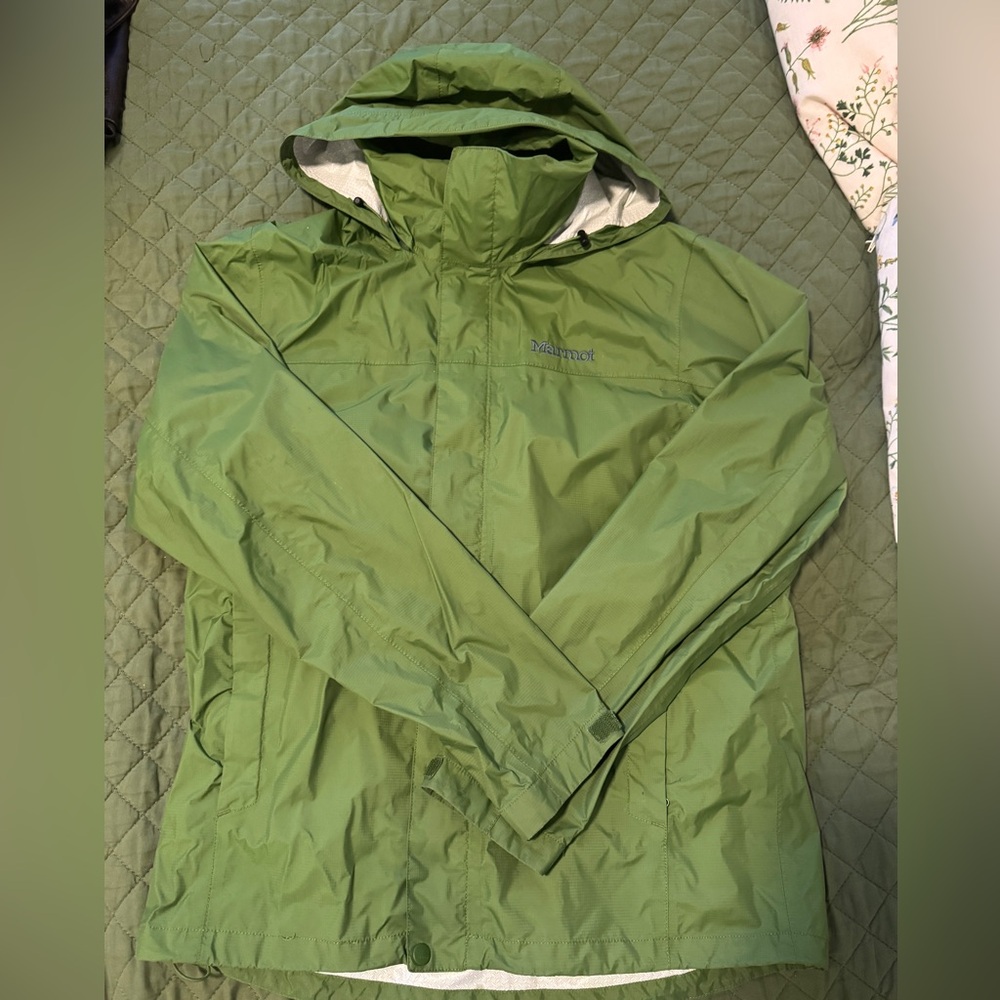 Marmot Green Hooded Rain Jacket